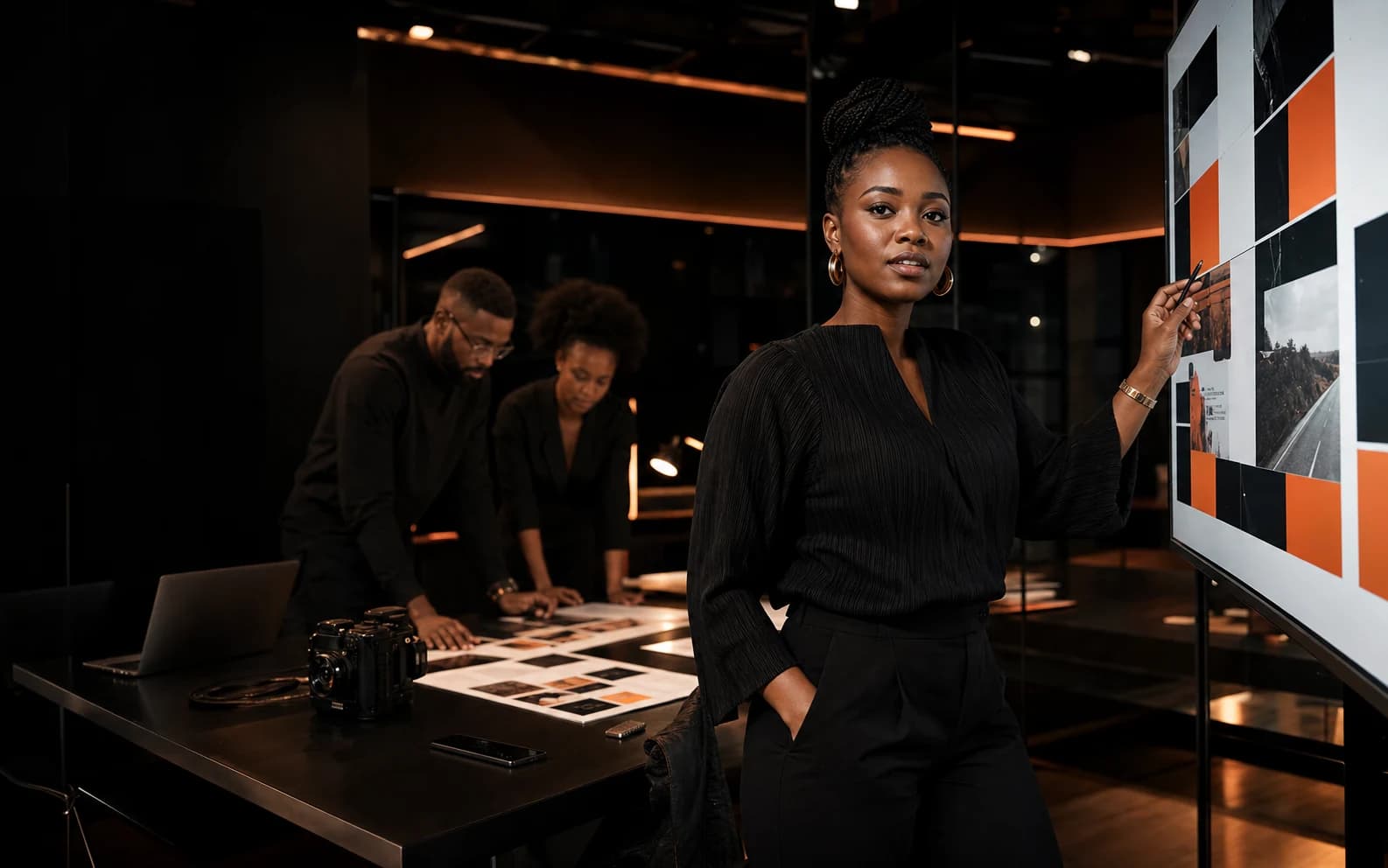 Black South African social media strategist leading a campaign review
