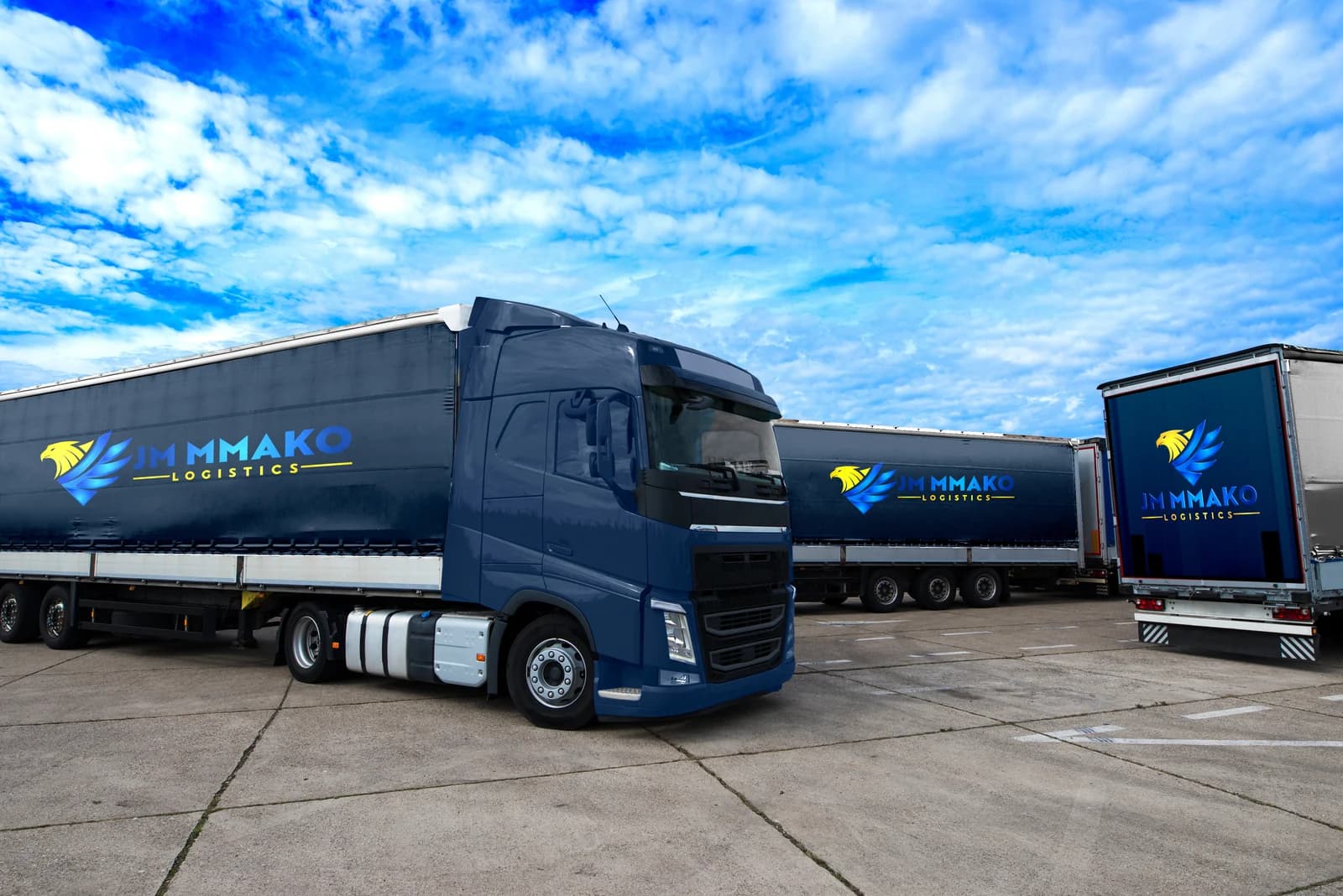 JM Mmako Logistics brand mockup by Bigfish Graphics