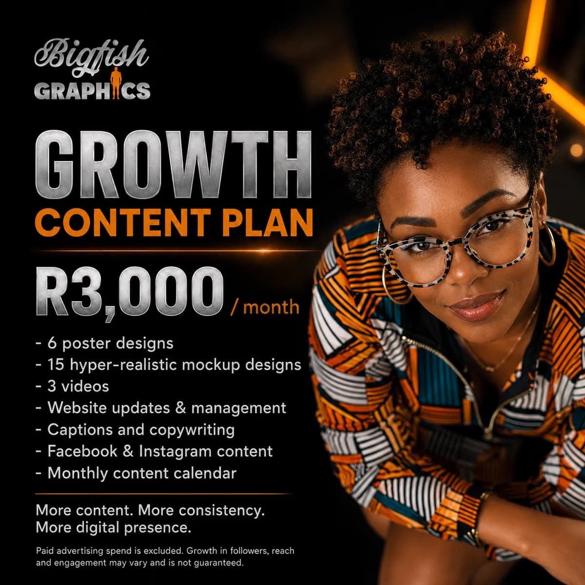 Growth Content monthly social media management package from Bigfish Graphics