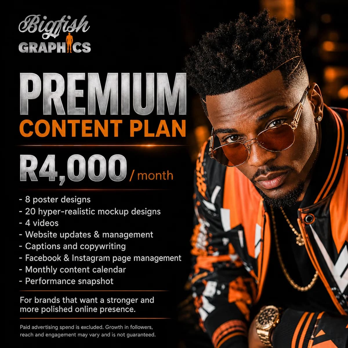 Premium Content monthly social media management package from Bigfish Graphics